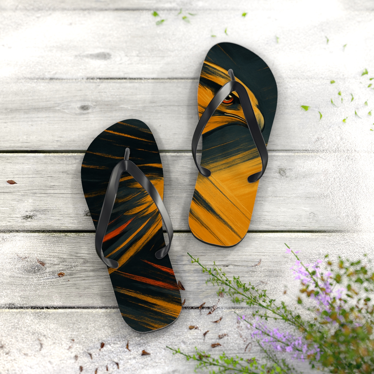 Golden Glide Flip Flops