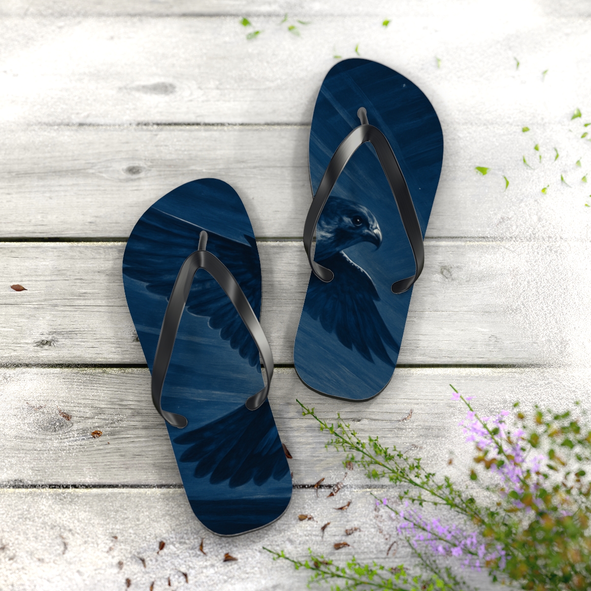 Hawk Wing Kinetic Flow personalized beach flip flops