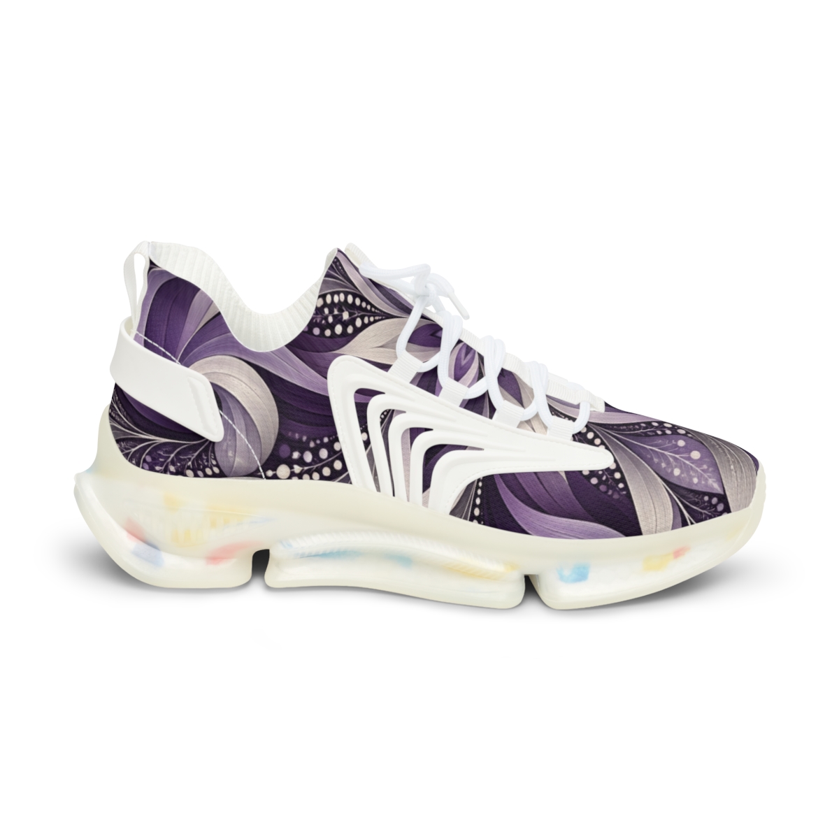 Heliotrope Stripe Fractal Loom comfortable running sneakers [AI-de529953-420eba90312e]