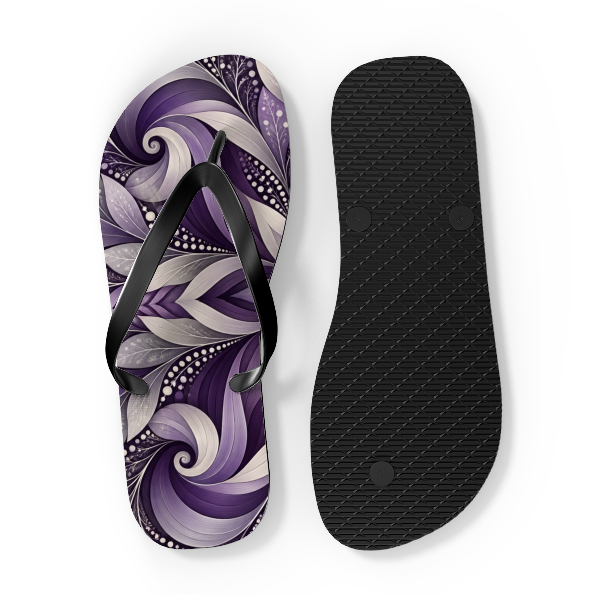 Heliotrope Stripe Fractal Loom designer logo flip flops [AI-de529953-f3c82dce86a8]