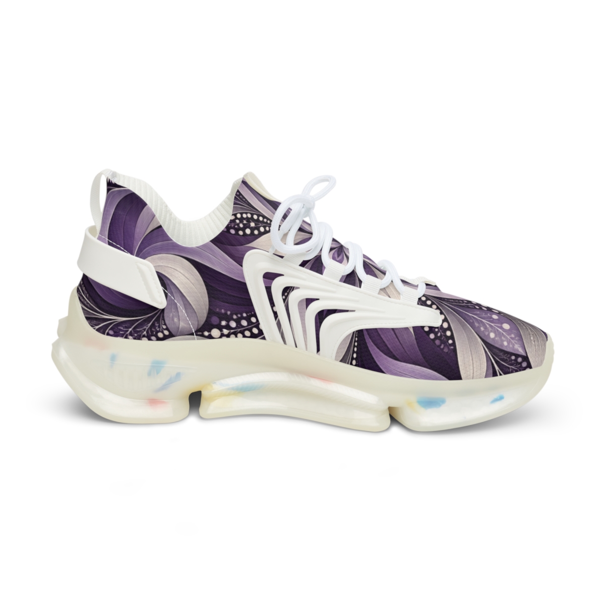 Heliotrope Stripe Fractal Loom comfortable running sneakers [AI-de529953-8ed043484890]