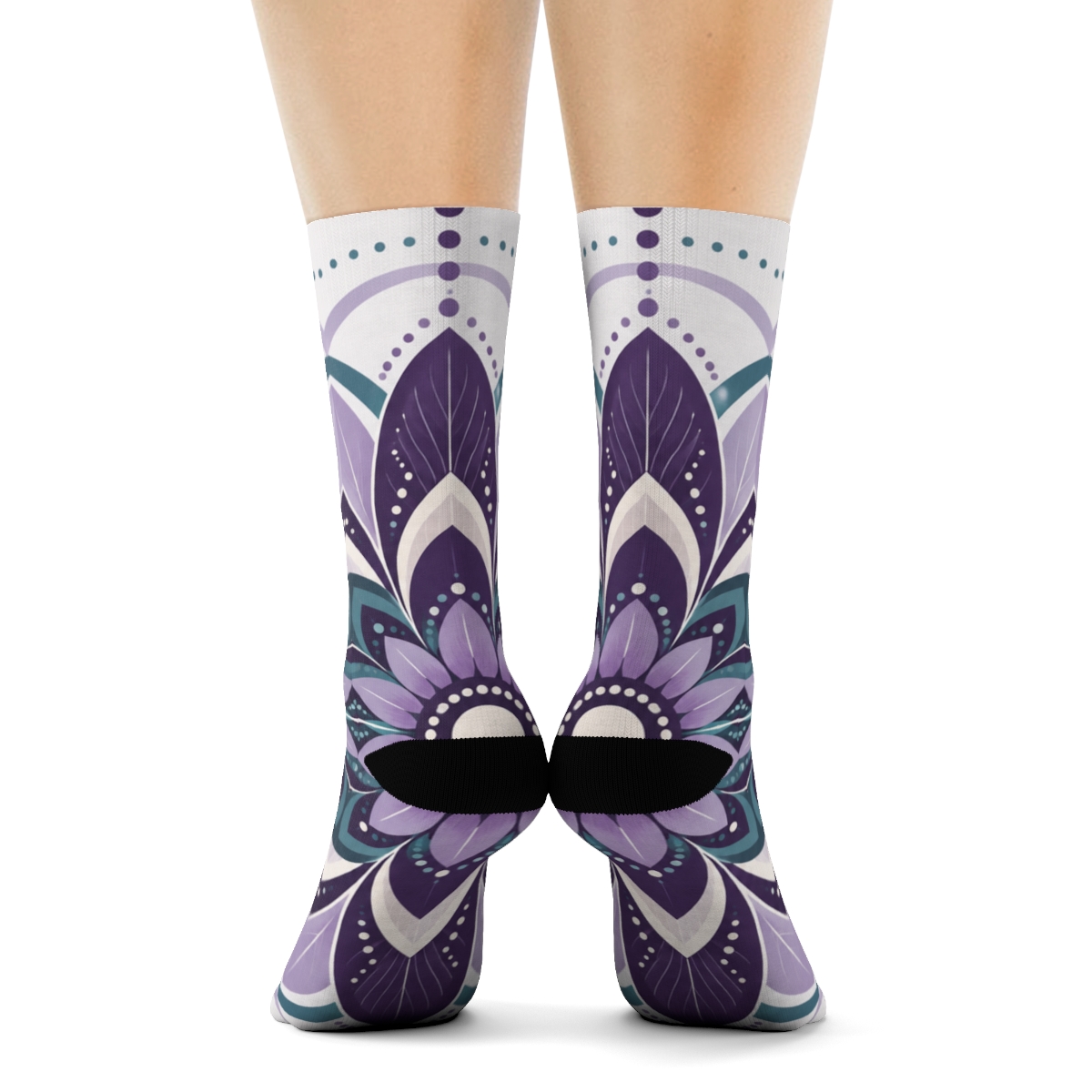 Heliotrope Threaded Dot Mandala sports performance socks [AI-ccce67ab-22a8a57aeb35]