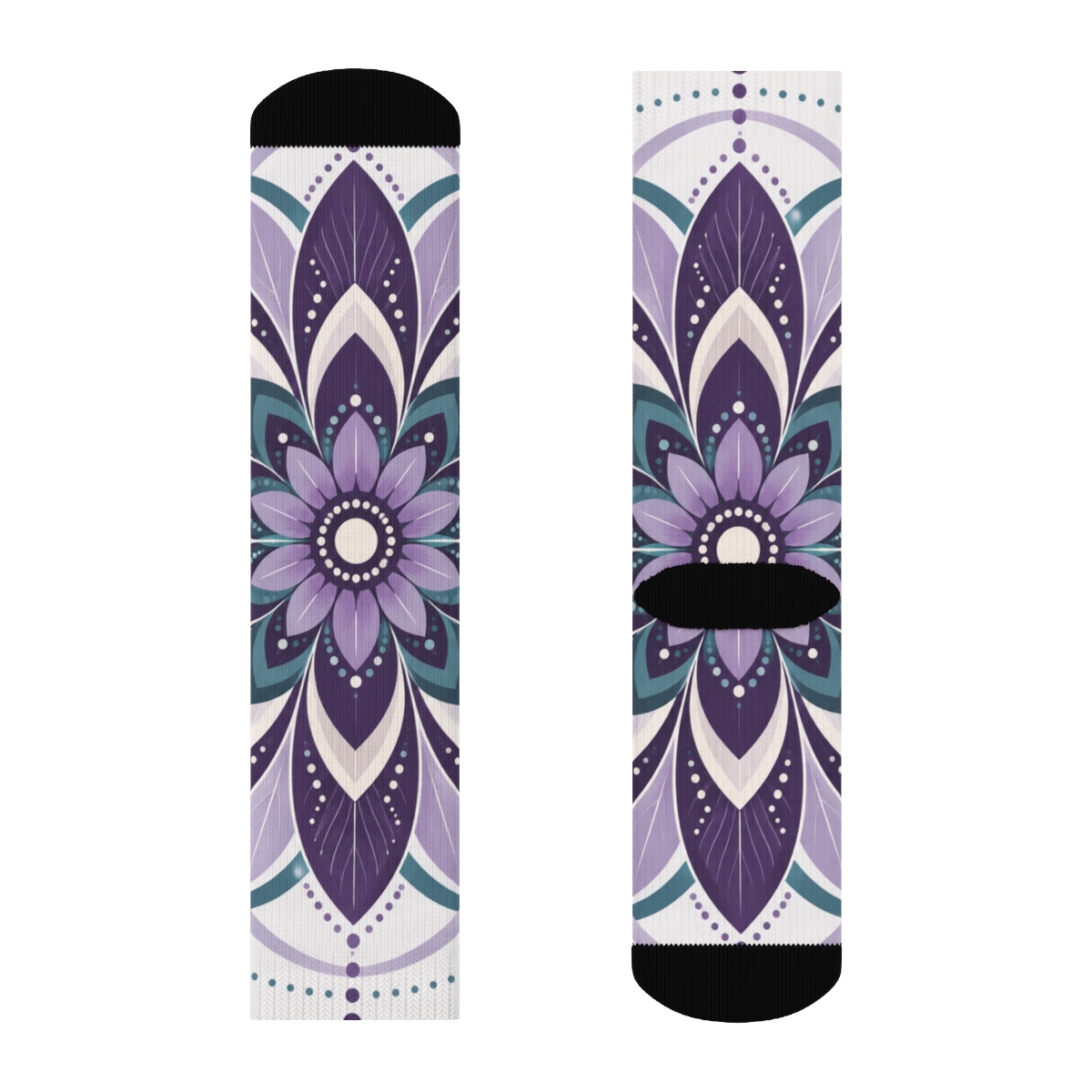 Heliotrope Threaded Dot Mandala sports performance socks [AI-ccce67ab-9b14e490c651]