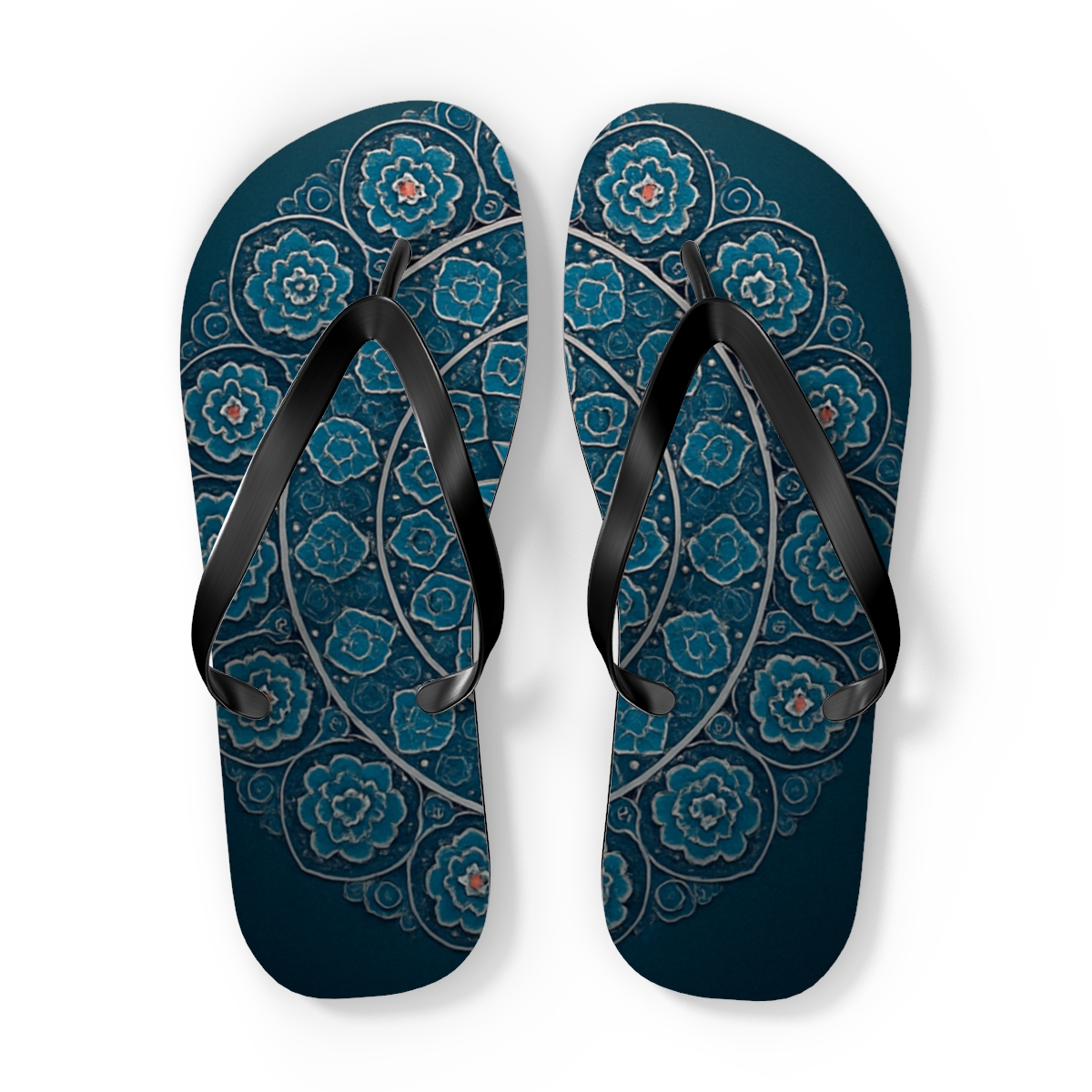 Helix Rosette Lattice Halo designer logo flip flops