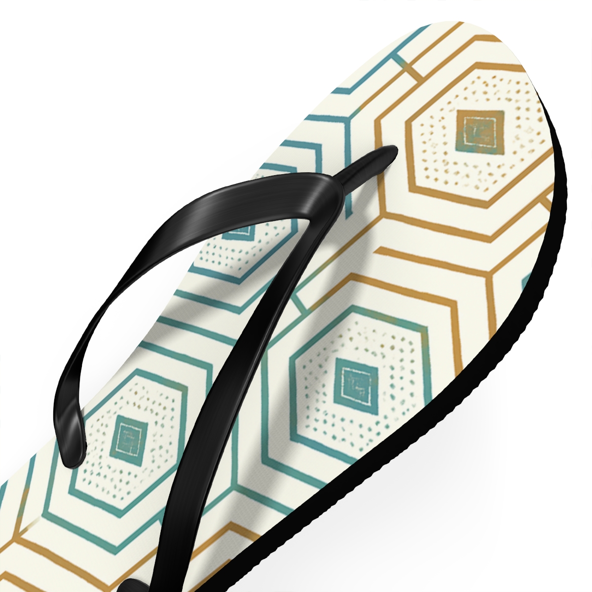 Hex Bloom Circuit Tessellation stylish summer flip flops