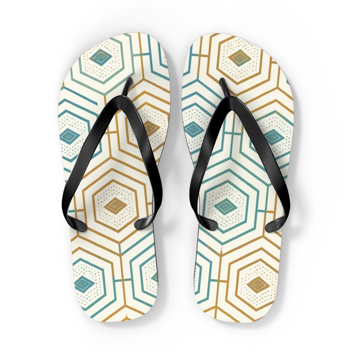 Hex Bloom Circuit Tessellation stylish summer flip flops