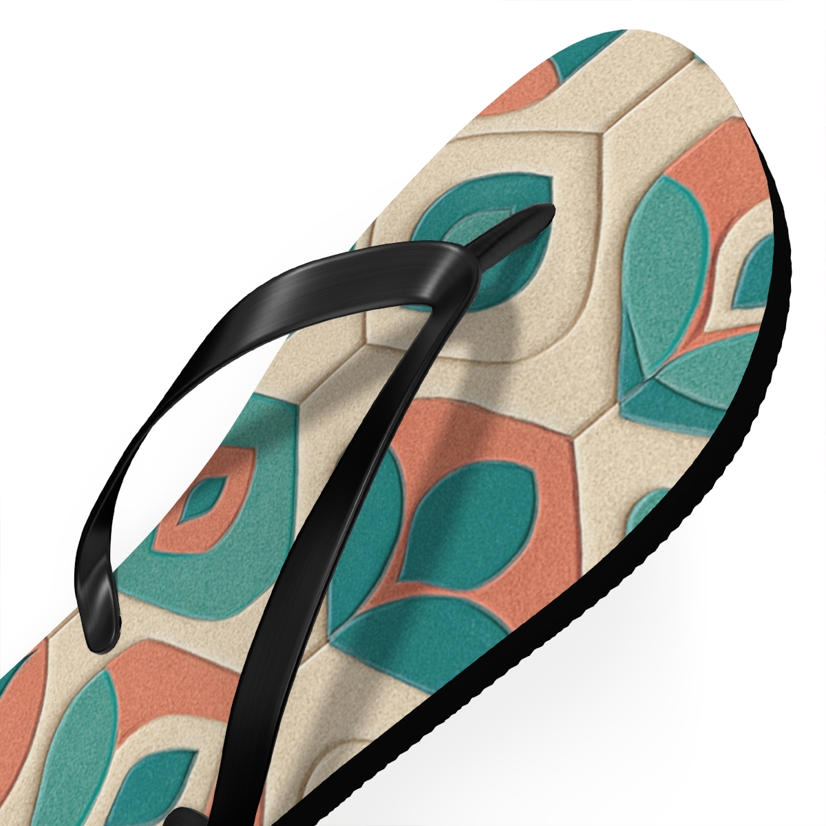 Hex Bloom Pixel Tessellation colorful rubber flip flops