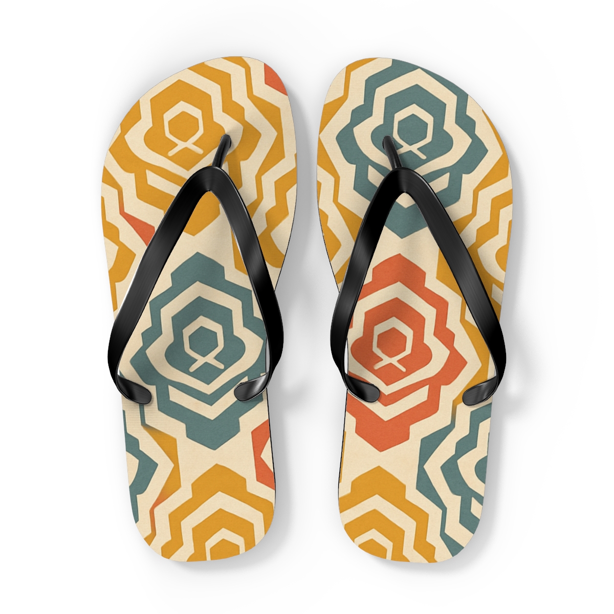 Hex Bloom Step Mosaic custom flip flops