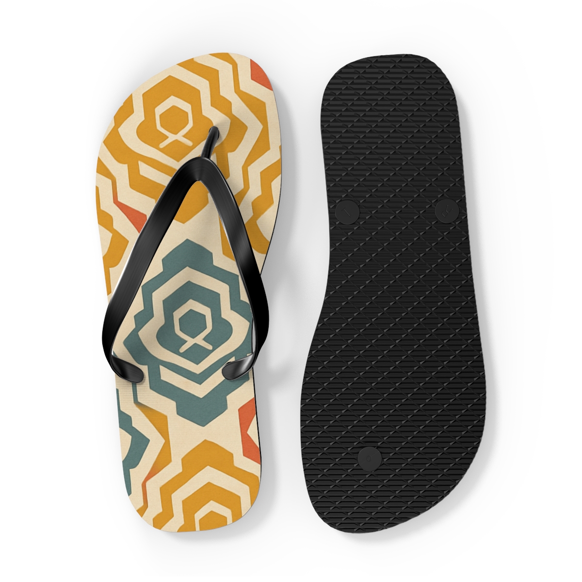 Hex Bloom Step Mosaic custom flip flops