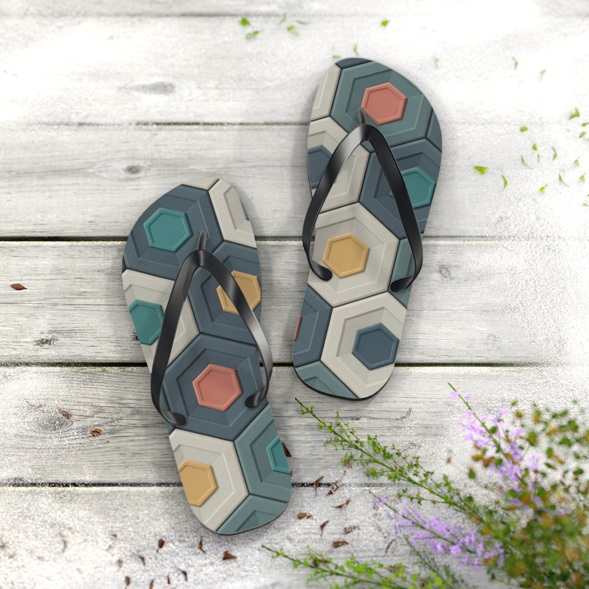 Hex Drift Microfacet Quilt stylish summer flip flops