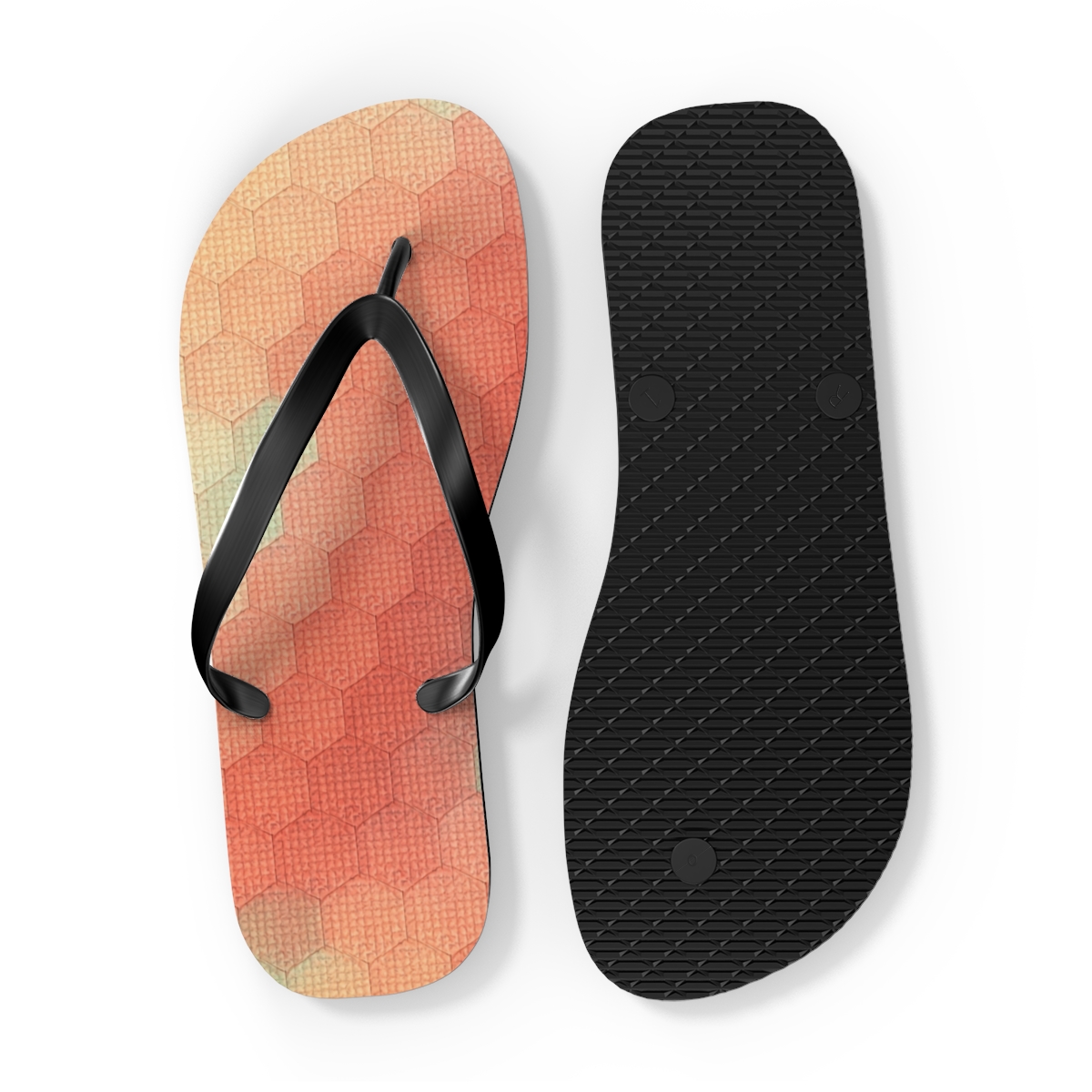Hex Microcell Gradient Tiling trendy printed flip flops