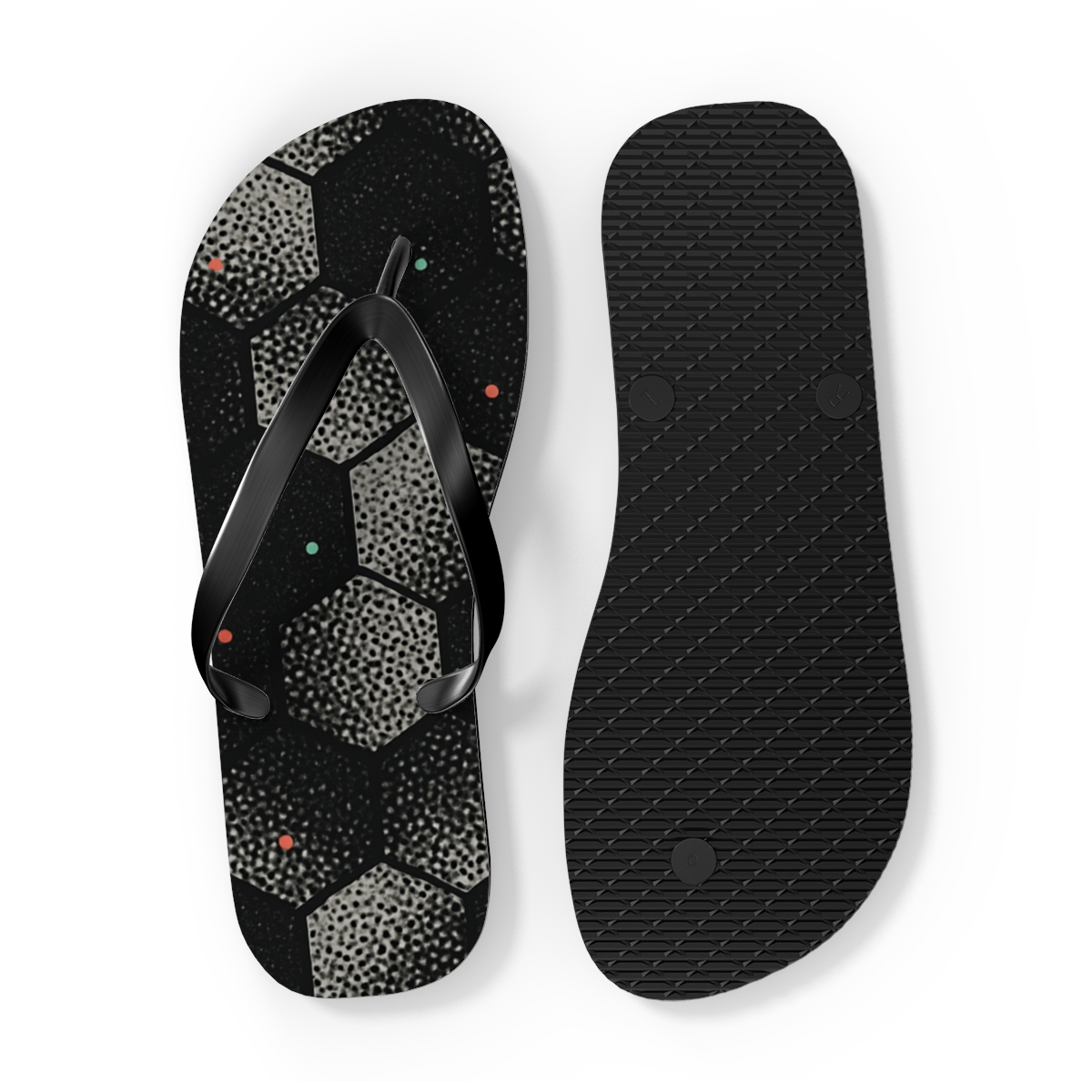 Hex Microdot Drift Tiles personalized beach flip flops
