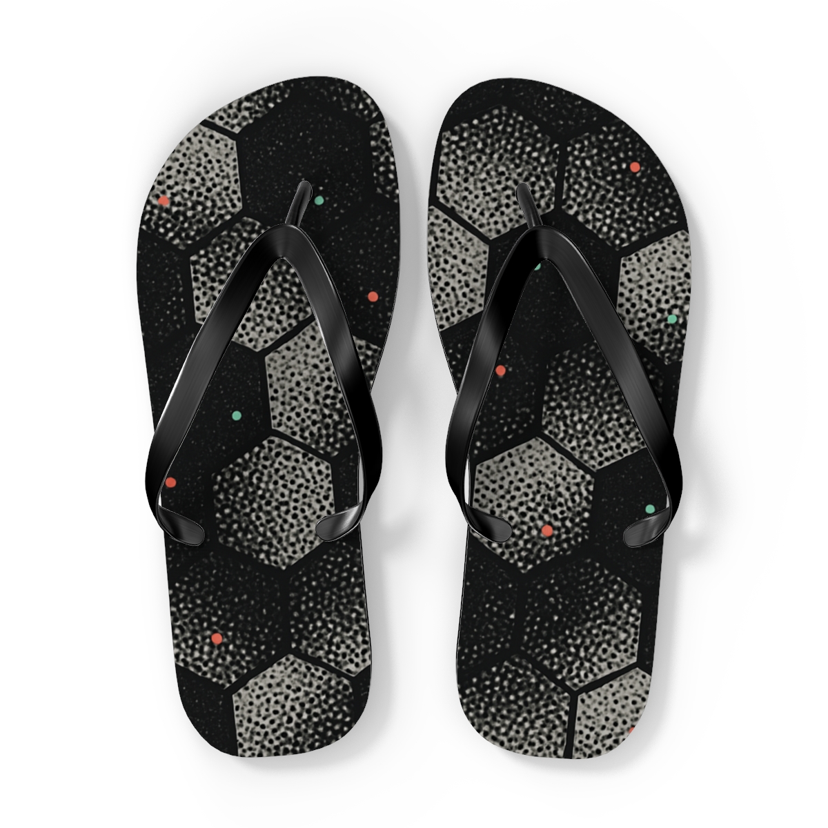 Hex Microdot Drift Tiles personalized beach flip flops
