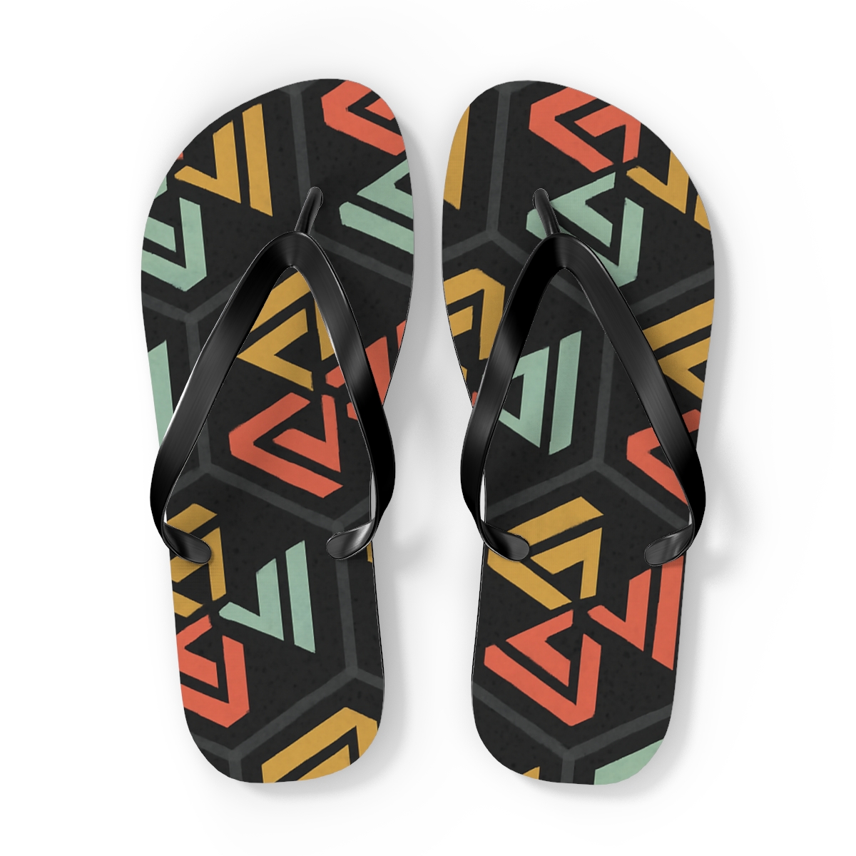 Hex Pinwheel Tessellation Drift comfortable casual flip flops