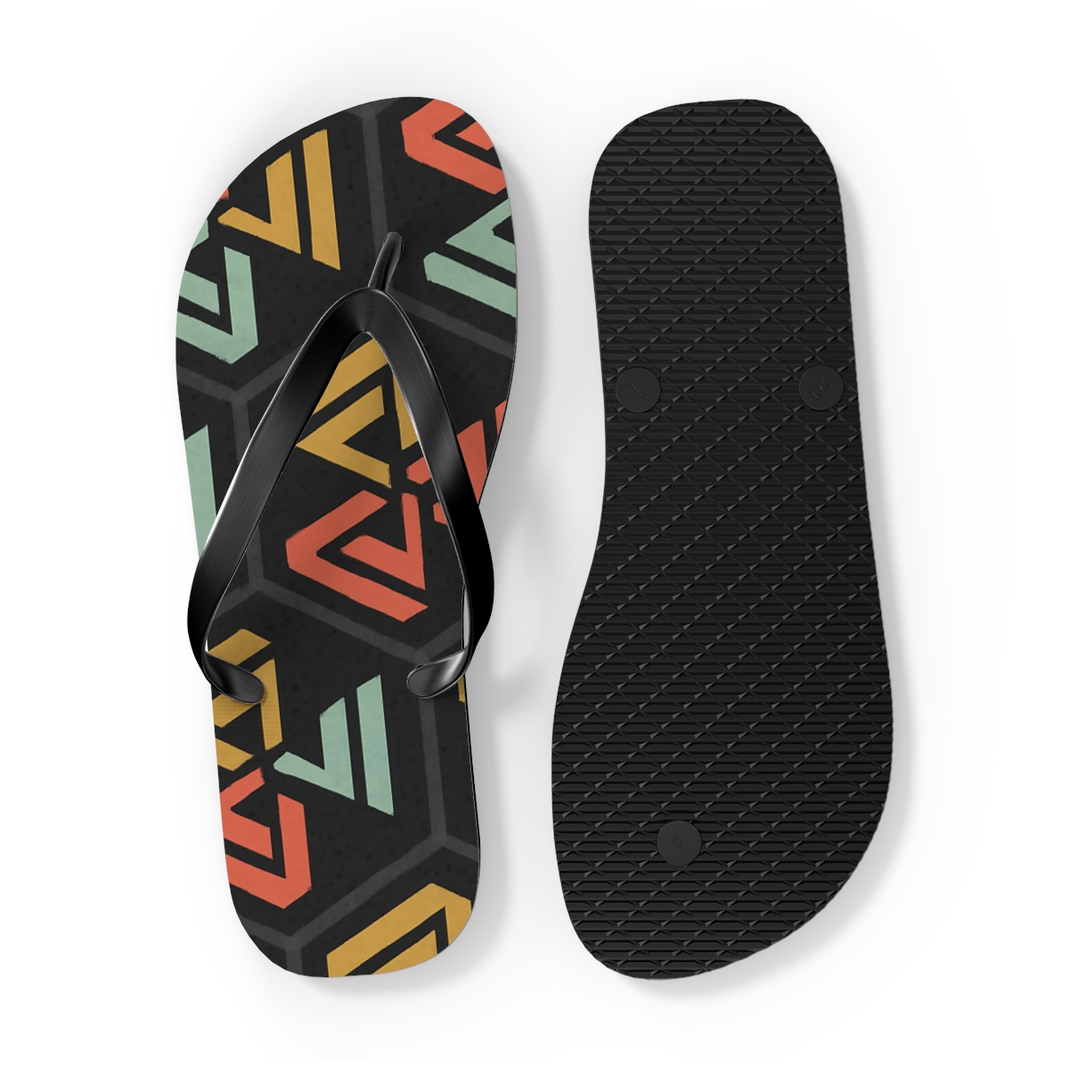 Hex Pinwheel Tessellation Drift comfortable casual flip flops