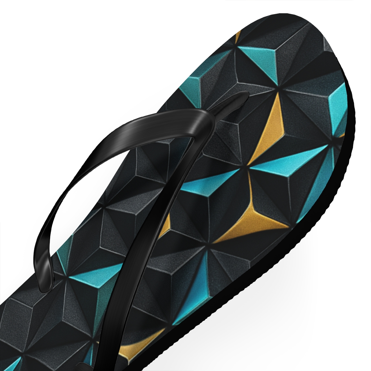 Hex Prism Bloom Grid colorful rubber flip flops