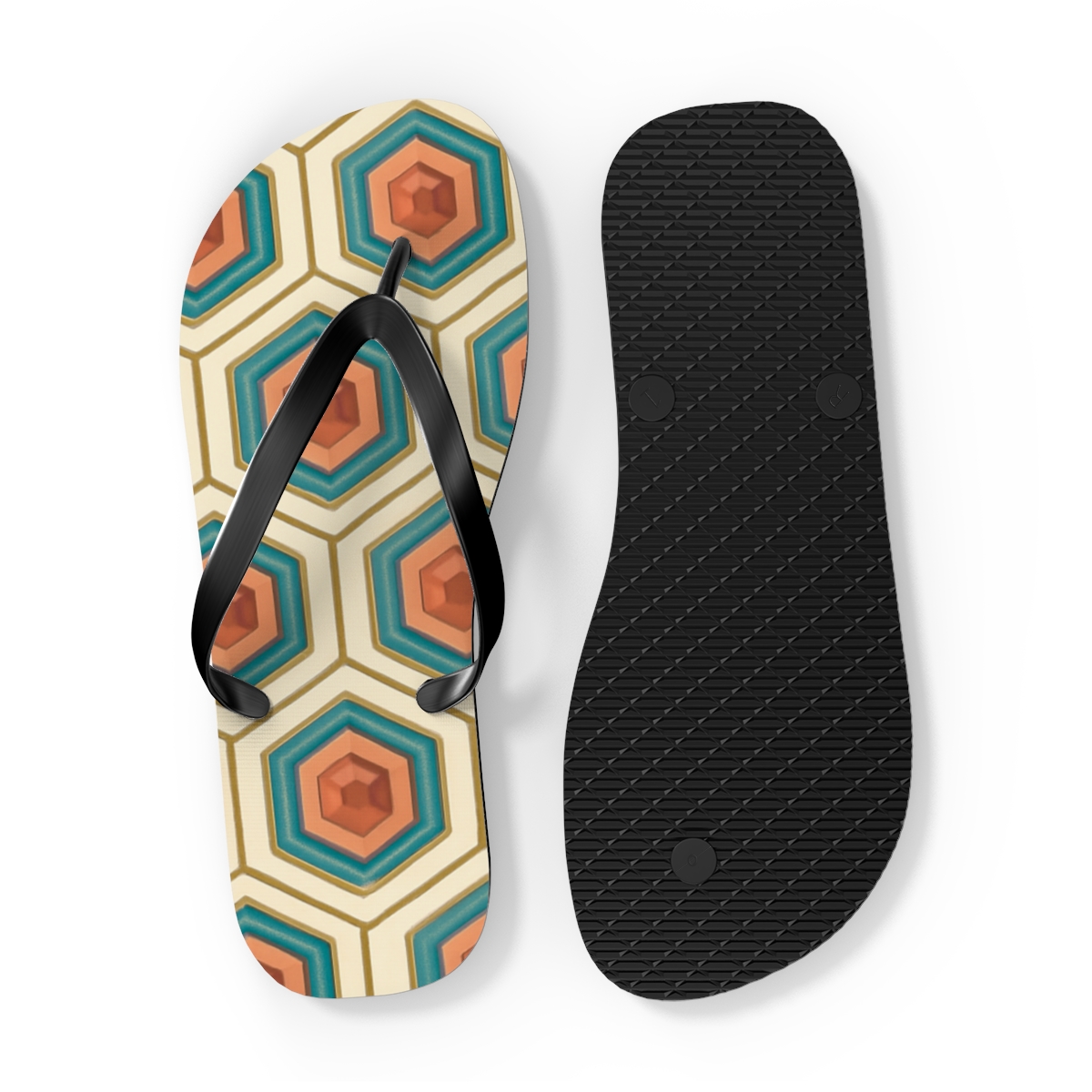Hex Prism Bloom Tessellation custom flip flops