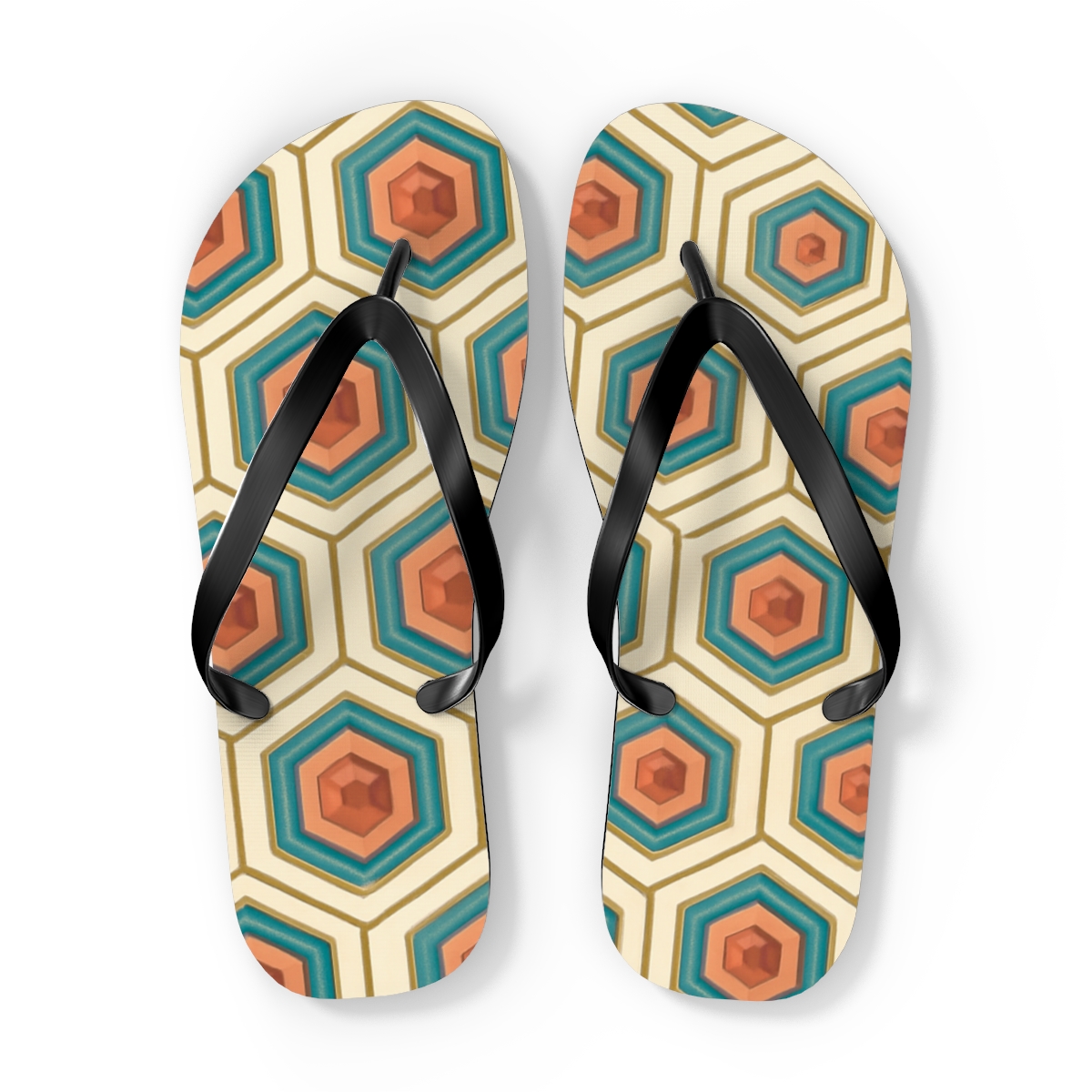 Hex Prism Bloom Tessellation custom flip flops