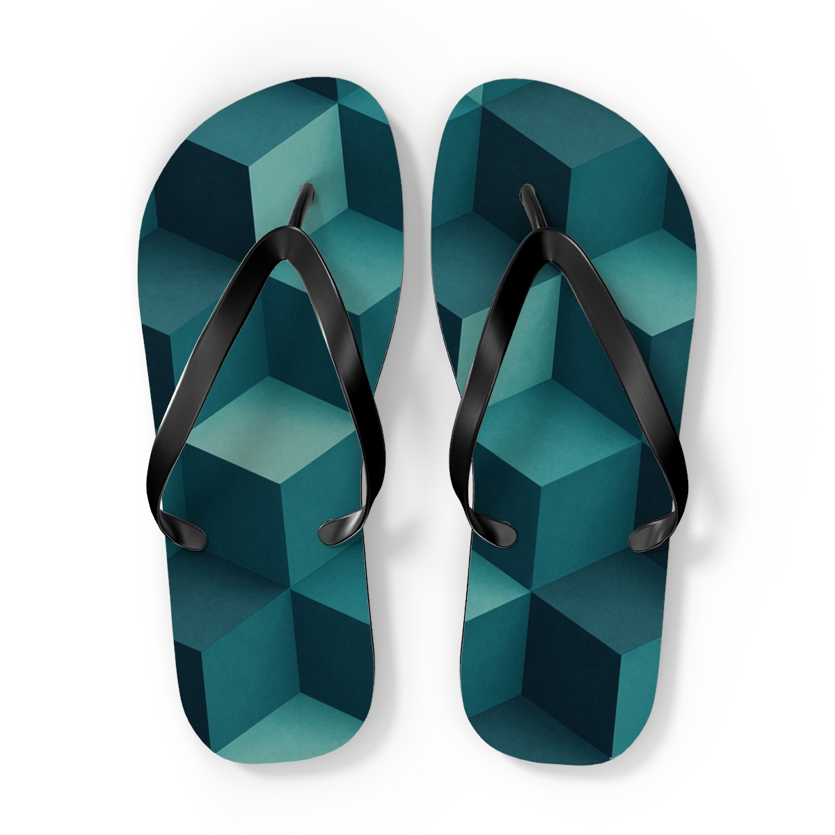 Hex Prism Drift Tiling trendy printed flip flops