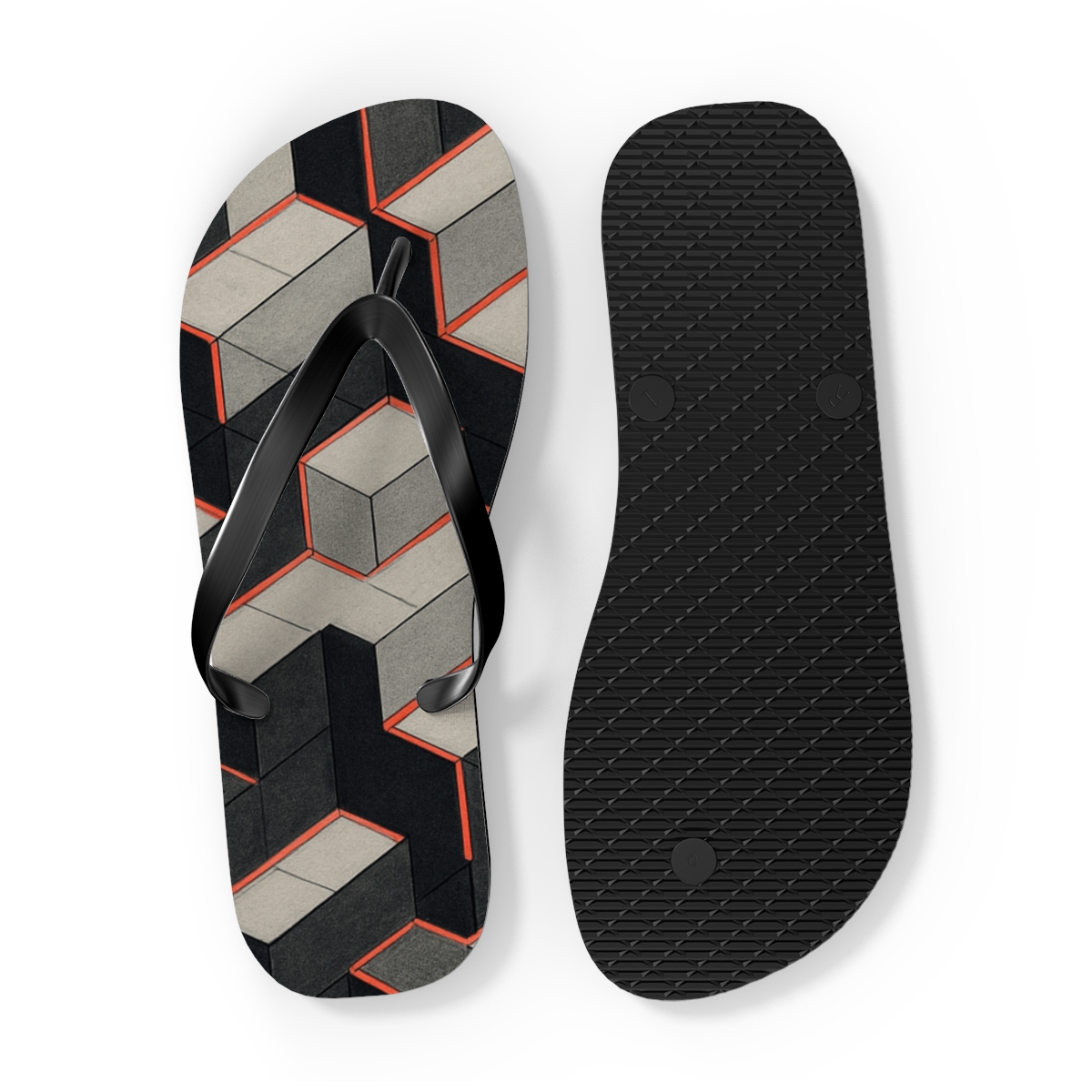 Hex Prism Step Matrix designer logo flip flops