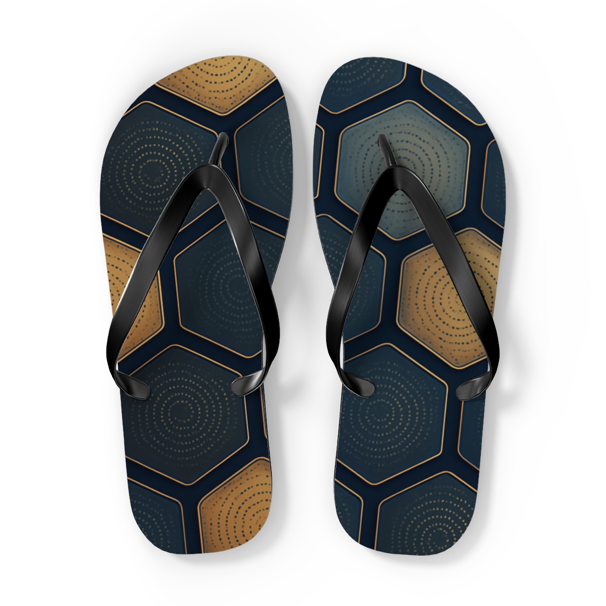 Hex Pulse Constellation Tiling designer logo flip flops