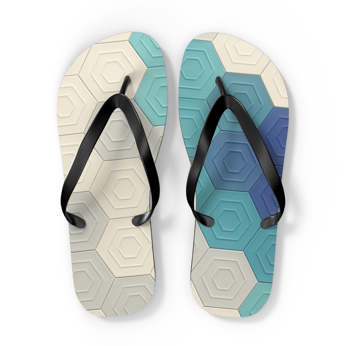 Hex Pulse Tessellation Gradient stylish summer flip flops