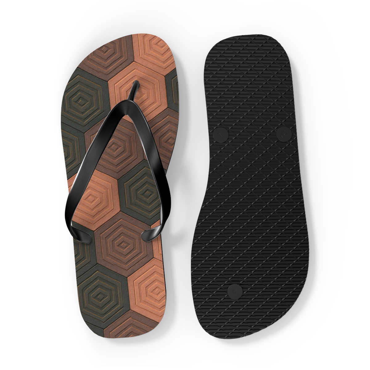 Hex Quilt Nebula Tiling stylish summer flip flops