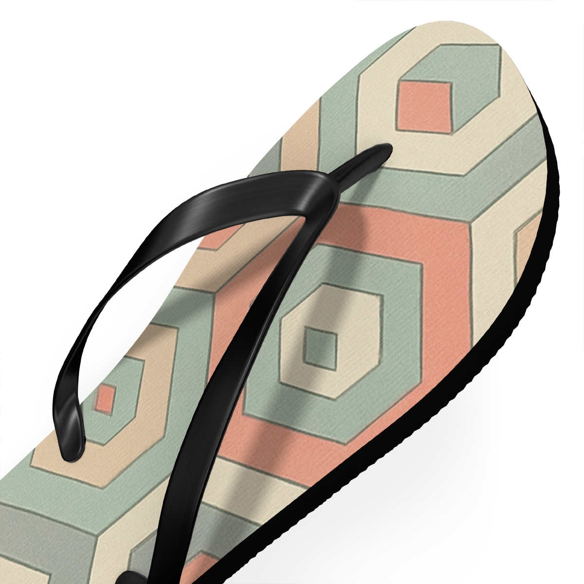 Hex Quilt Phase Shift trendy printed flip flops