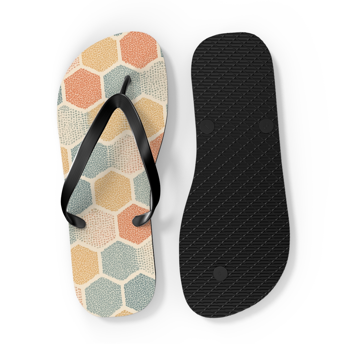 Hex Ripple Microtile Field trendy printed flip flops