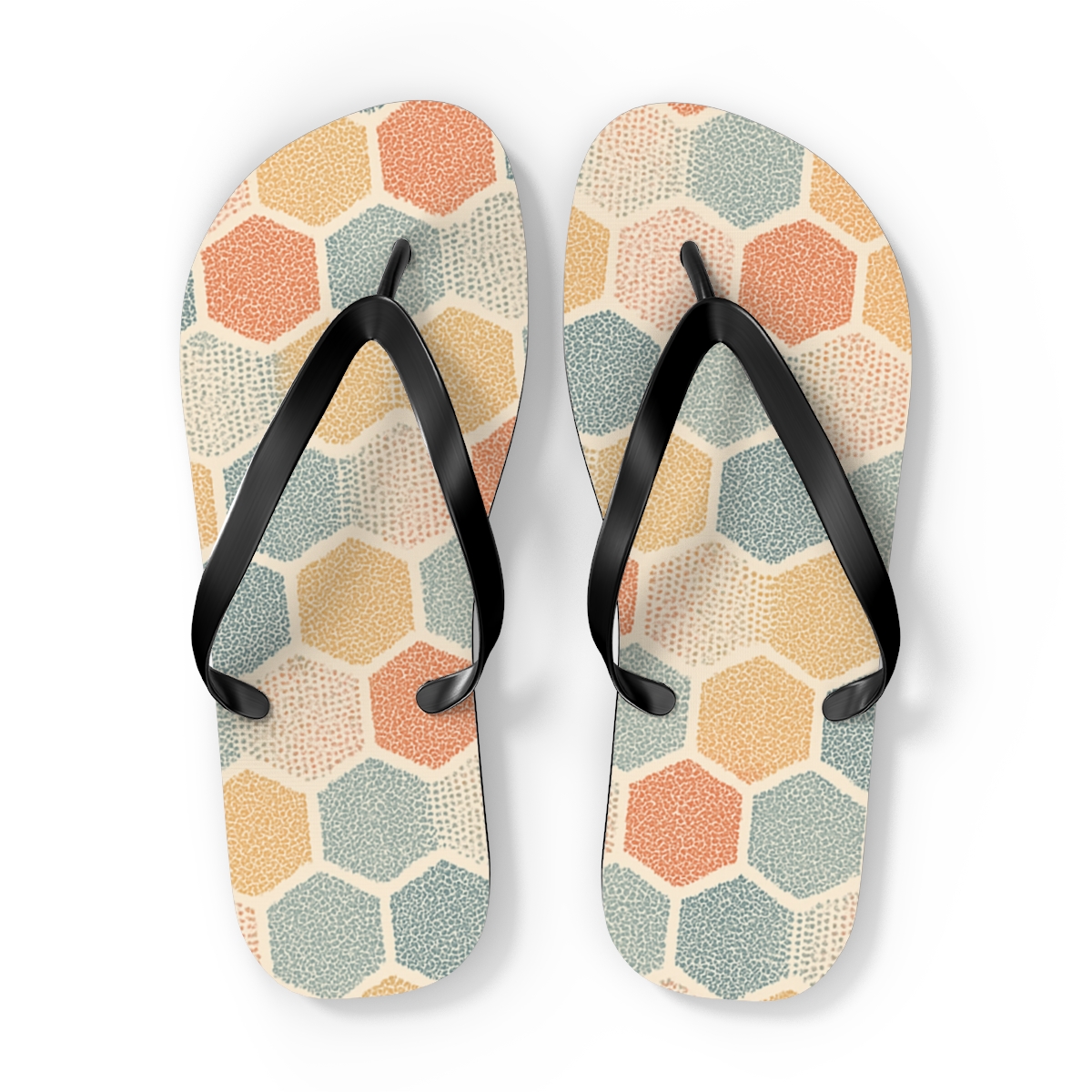 Hex Ripple Microtile Field trendy printed flip flops