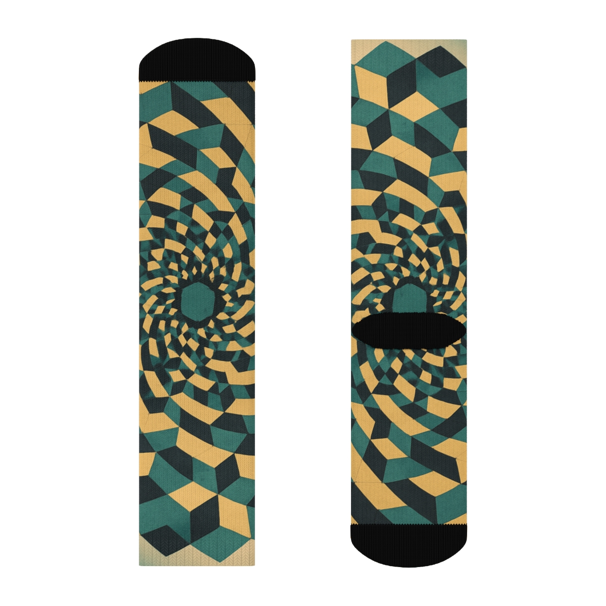 Hex Spiral Tessellation personalized cozy socks