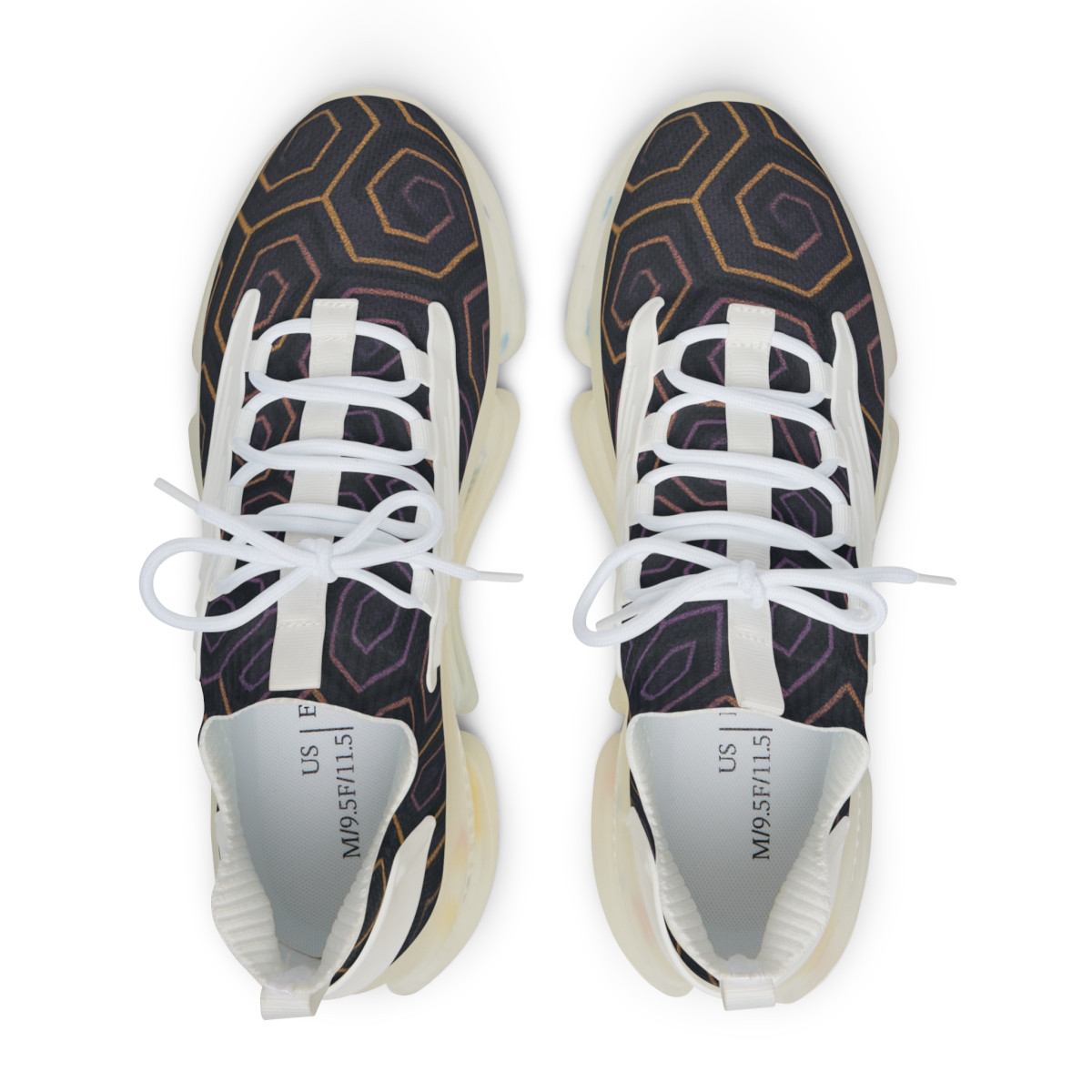 Hex Spiral Tessellation Bloom unique printed sneakers