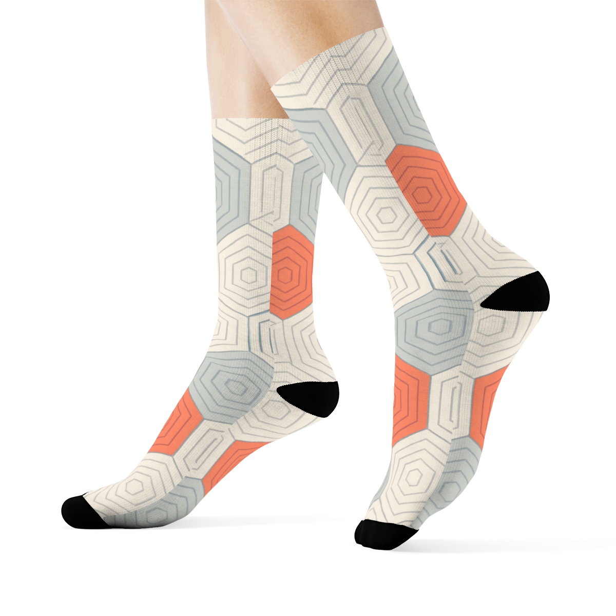 Hex Step Drift Tessellation stylish patterned socks