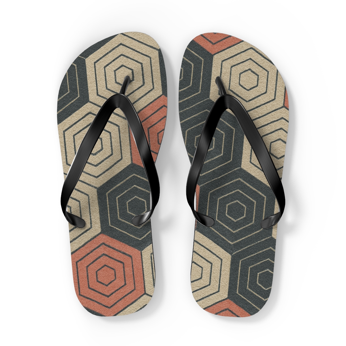 Hex Tiling Pulse Quilt unique graphic flip flops