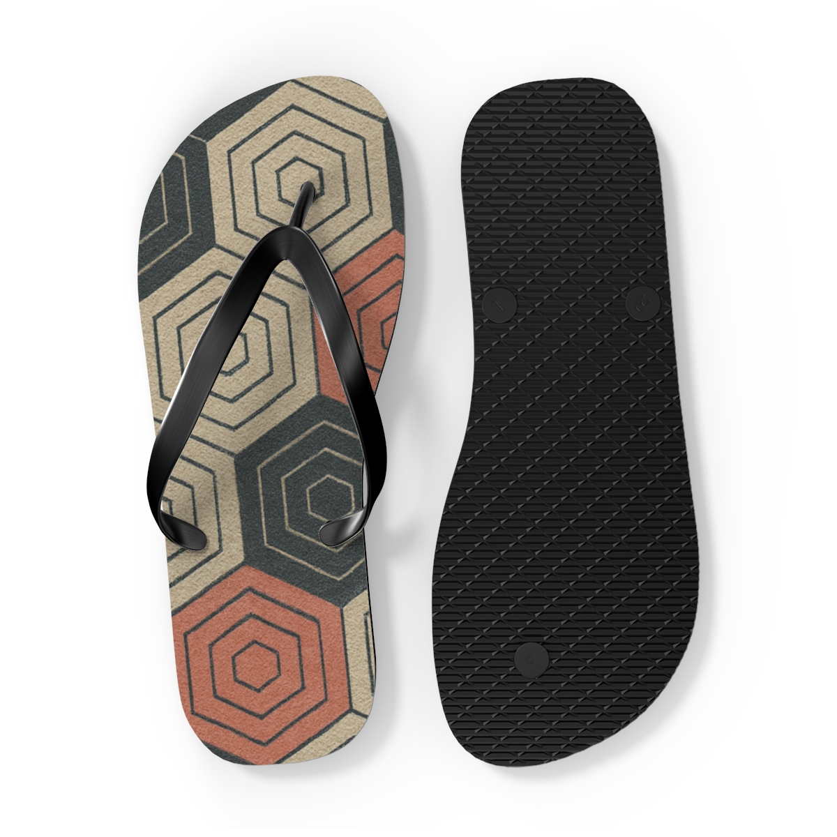 Hex Tiling Pulse Quilt unique graphic flip flops