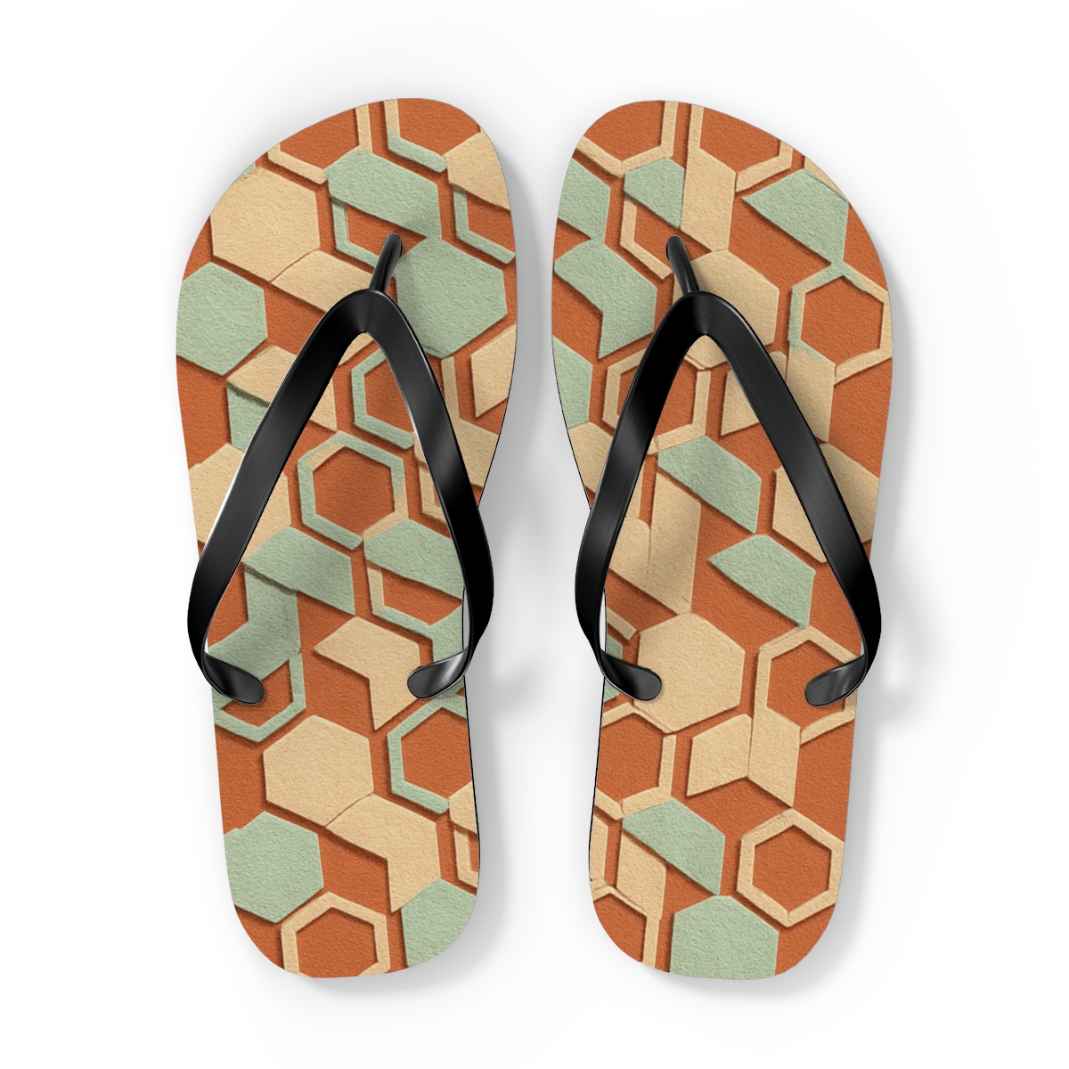 Hex Weave Cascade trendy printed flip flops