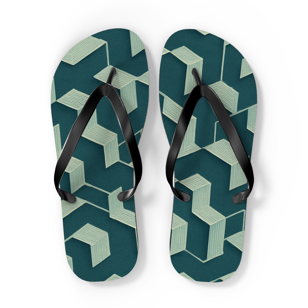 Hex Weave Oscillation trendy printed flip flops