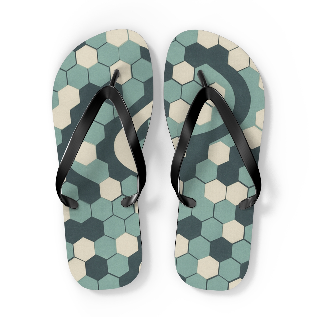 Hexa Grid Drift personalized beach flip flops