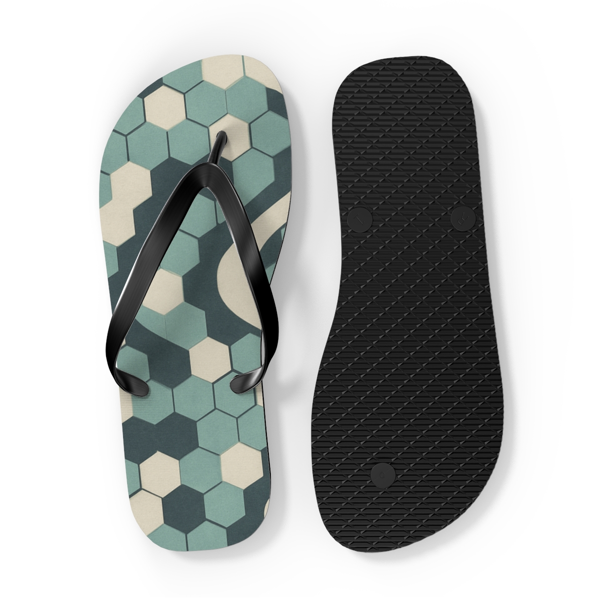 Hexa Grid Drift personalized beach flip flops