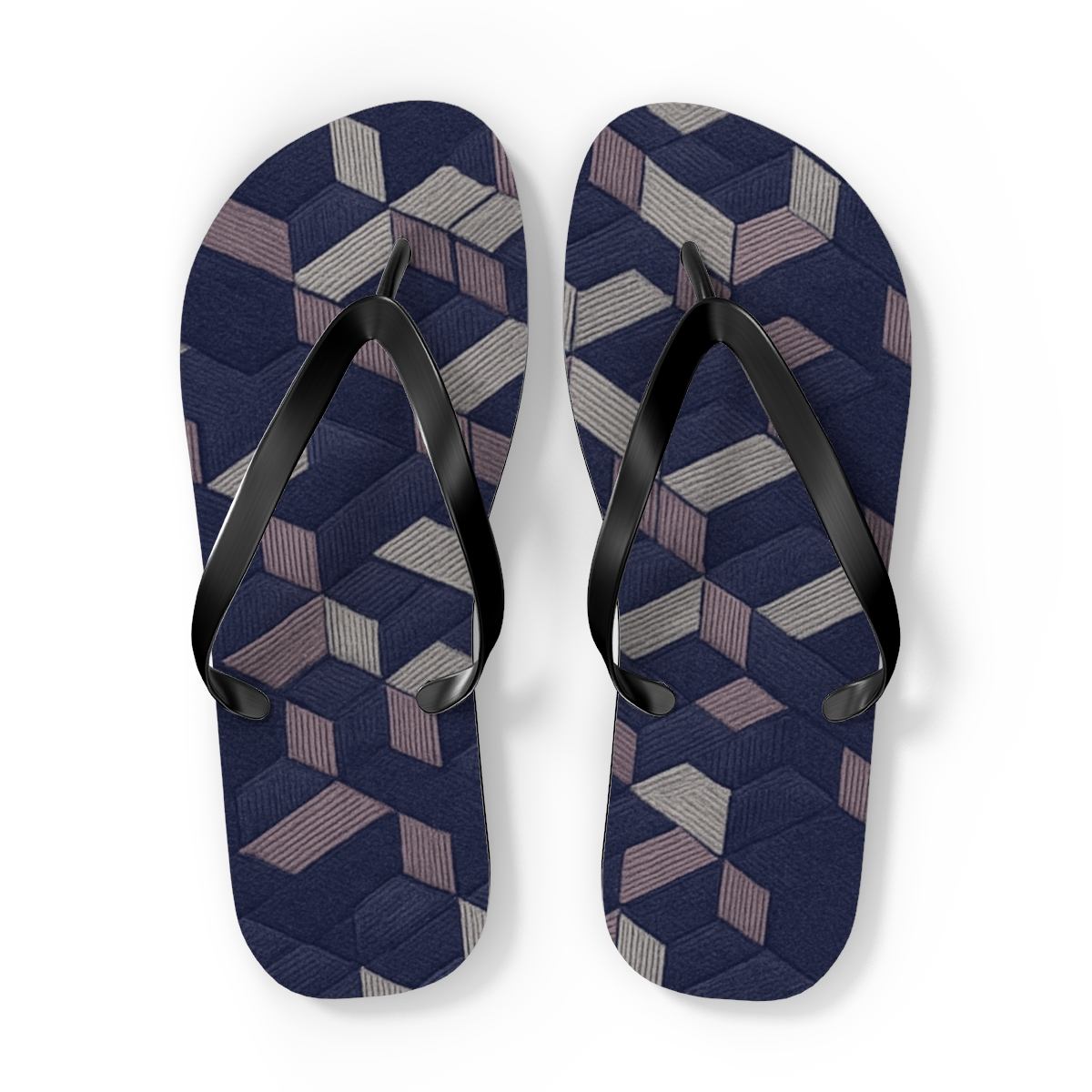 Hexagonal Weave Drift designer logo flip flops