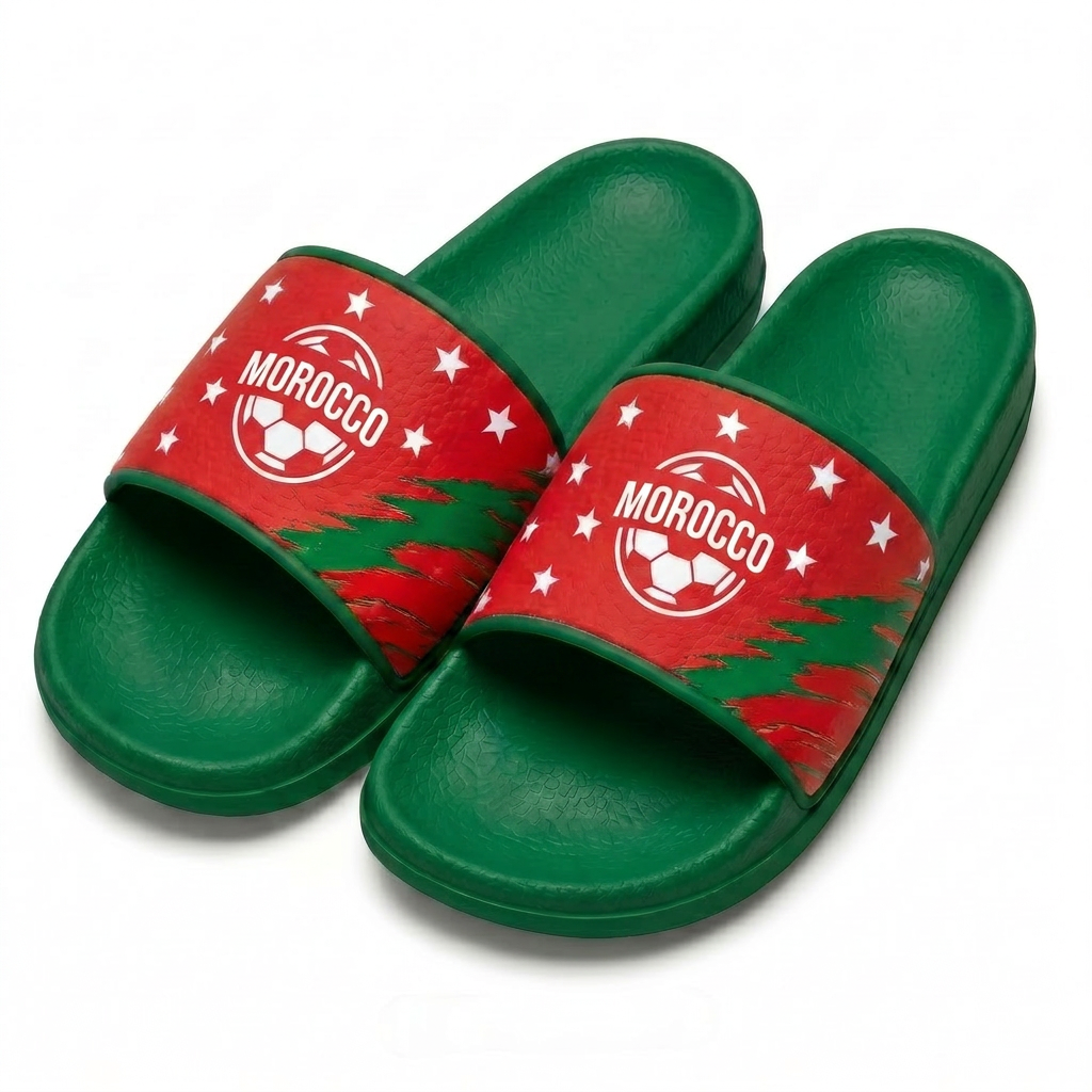 World Cup 2026 Morocco Football Fan Printed Slippers