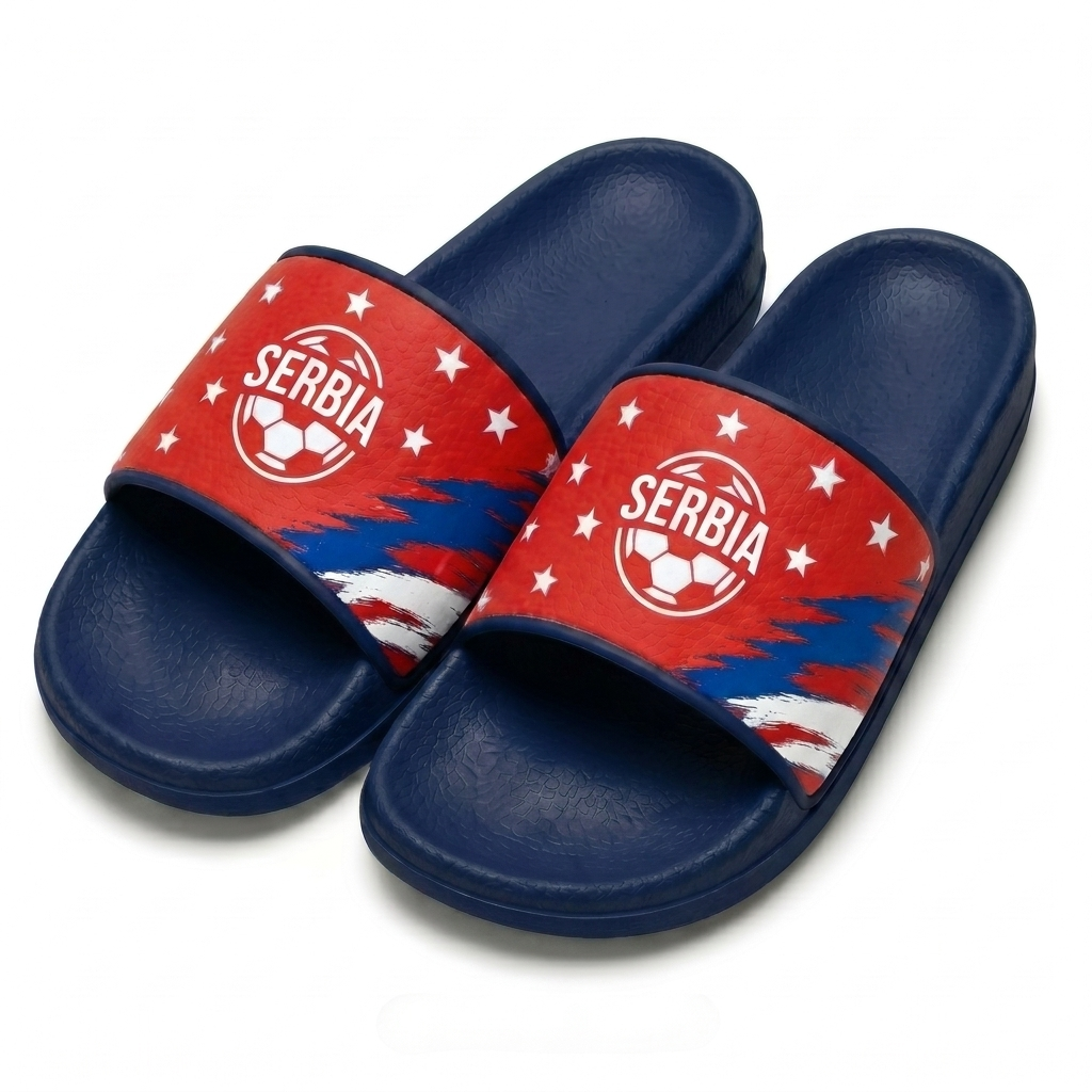 World Cup 2026 Serbia Football Fan Printed Slippers