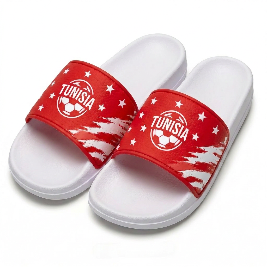 World Cup 2026 Tunisia Football Fan Printed Slippers