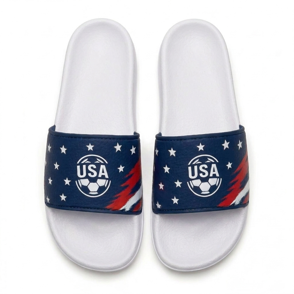 World Cup 2026 USA Football Fan Printed Slippers