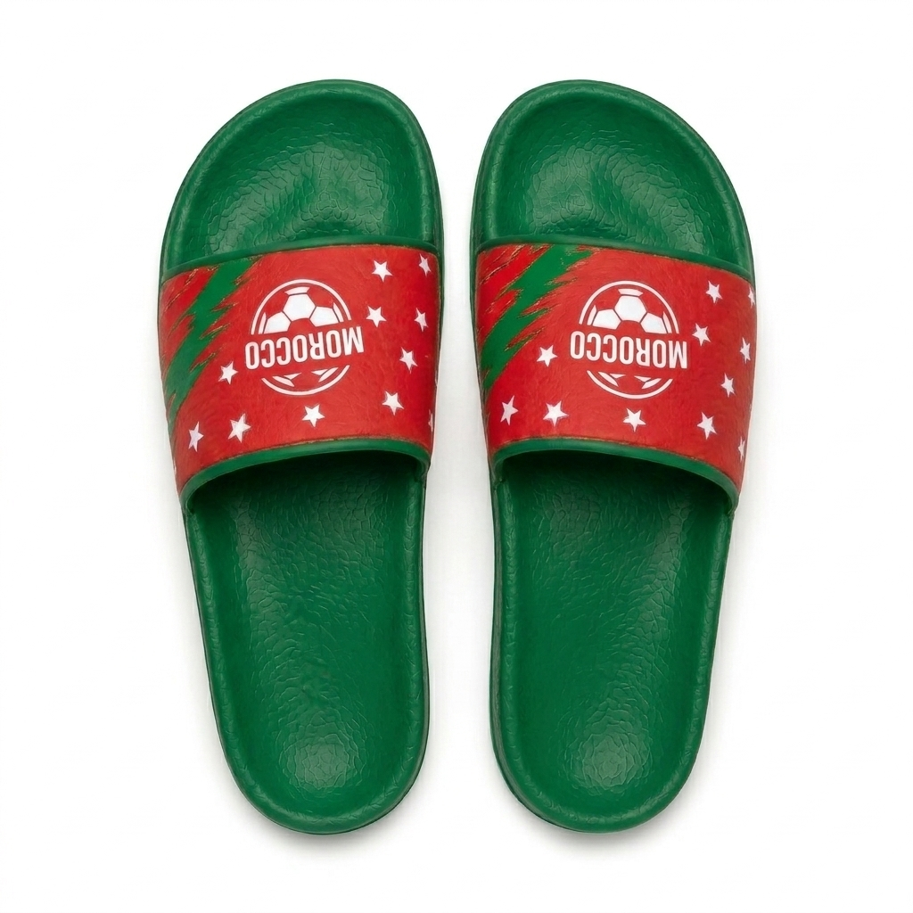 World Cup 2026 Morocco Football Fan Printed Slippers