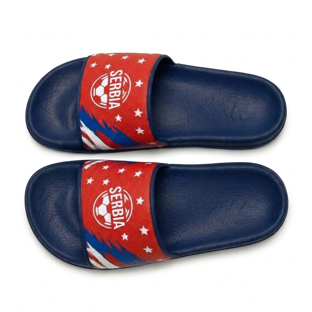 World Cup 2026 Serbia Football Fan Printed Slippers