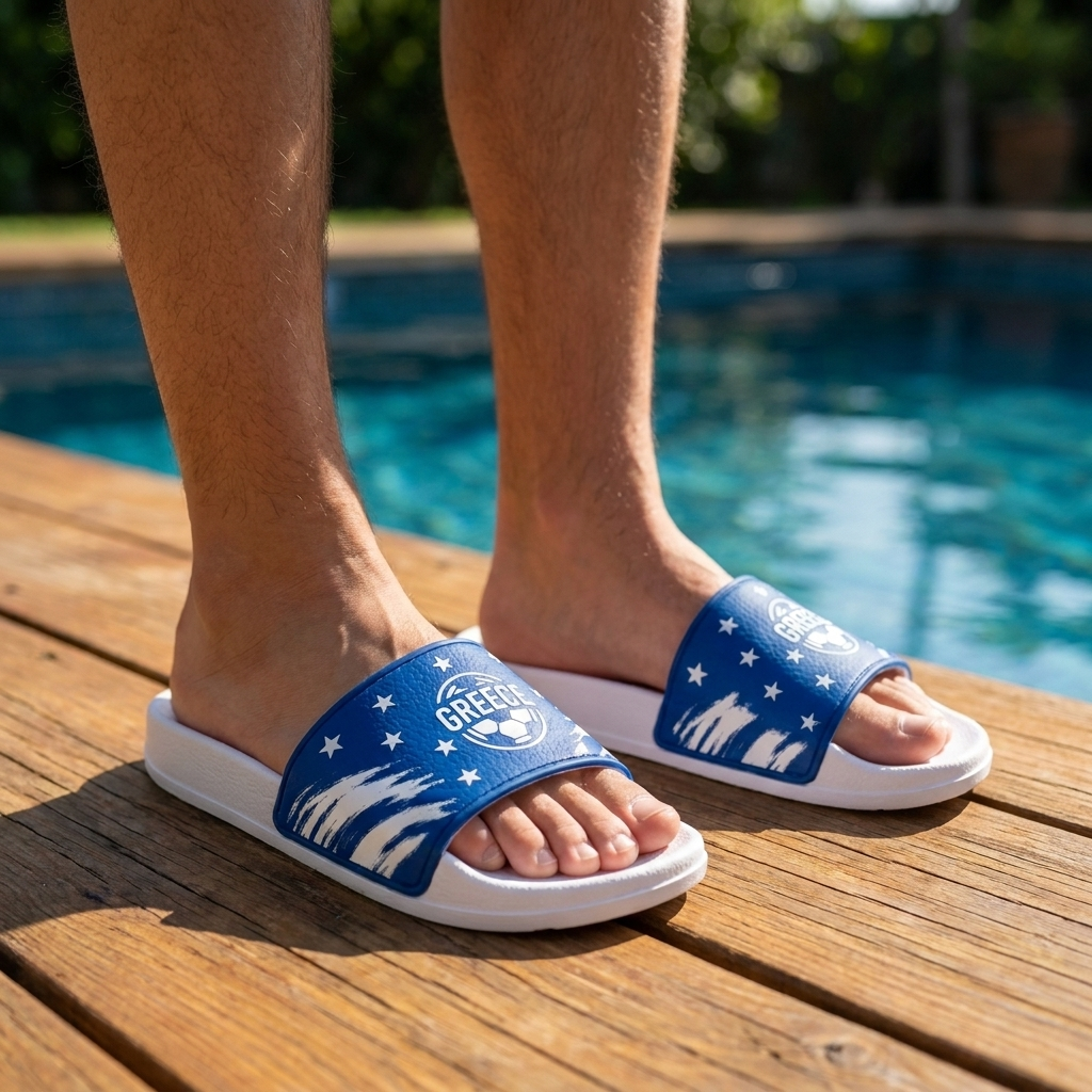 World Cup 2026 Greece Football Fan Printed Slippers