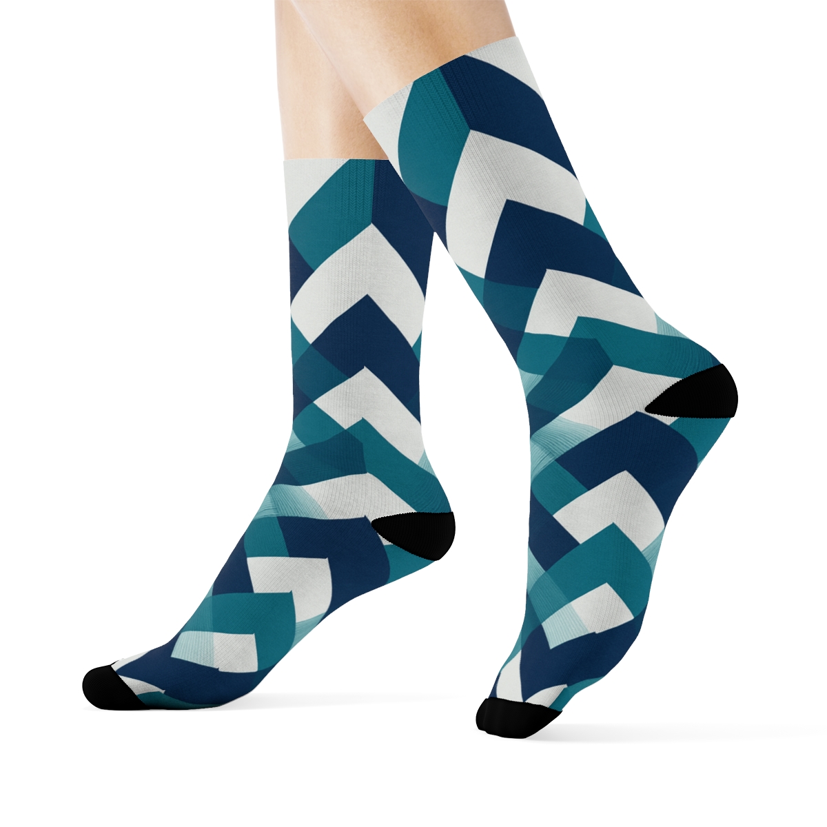 Interlaced Chevron Moire Bands custom socks