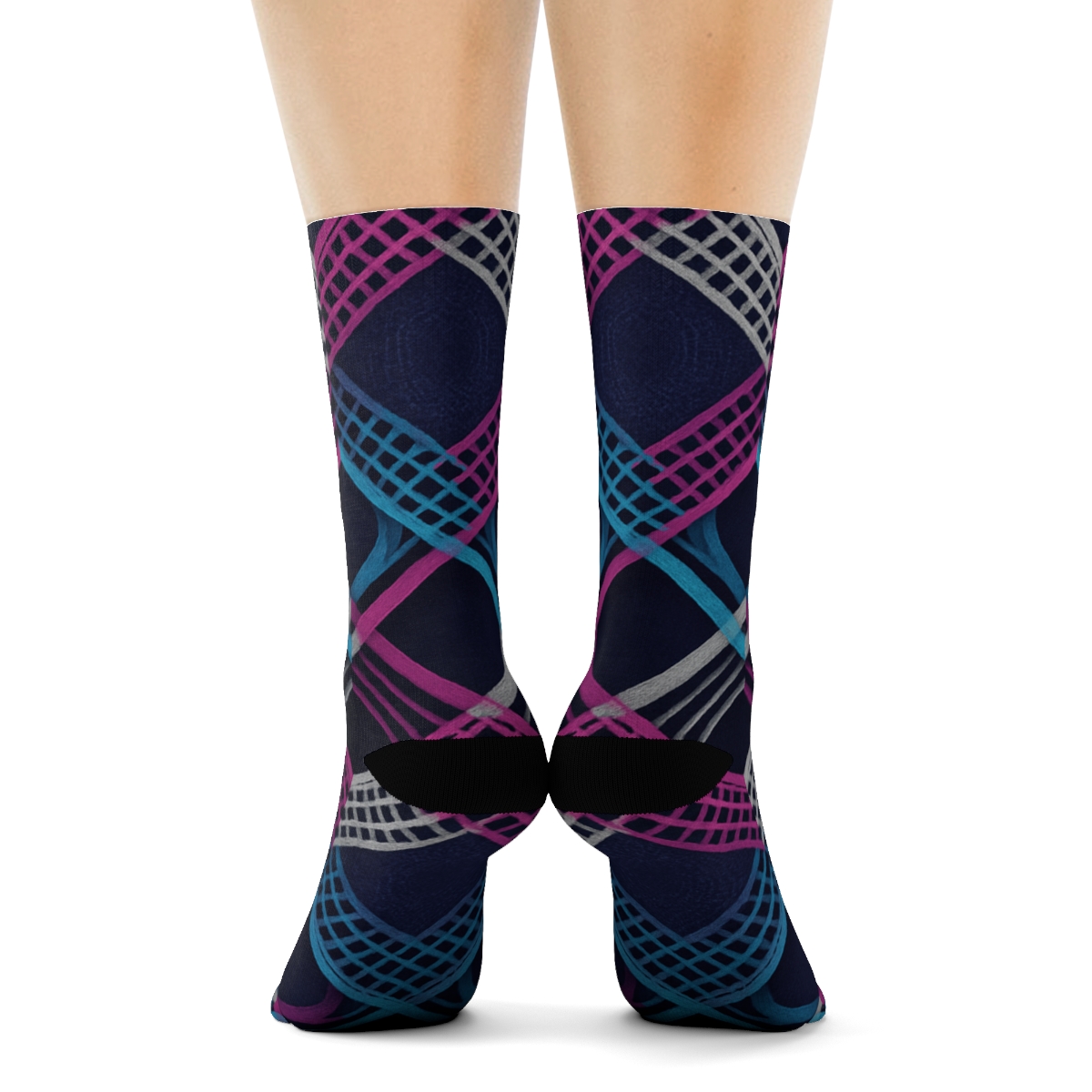 Interlaced Moire Lattice Bloom warm winter socks