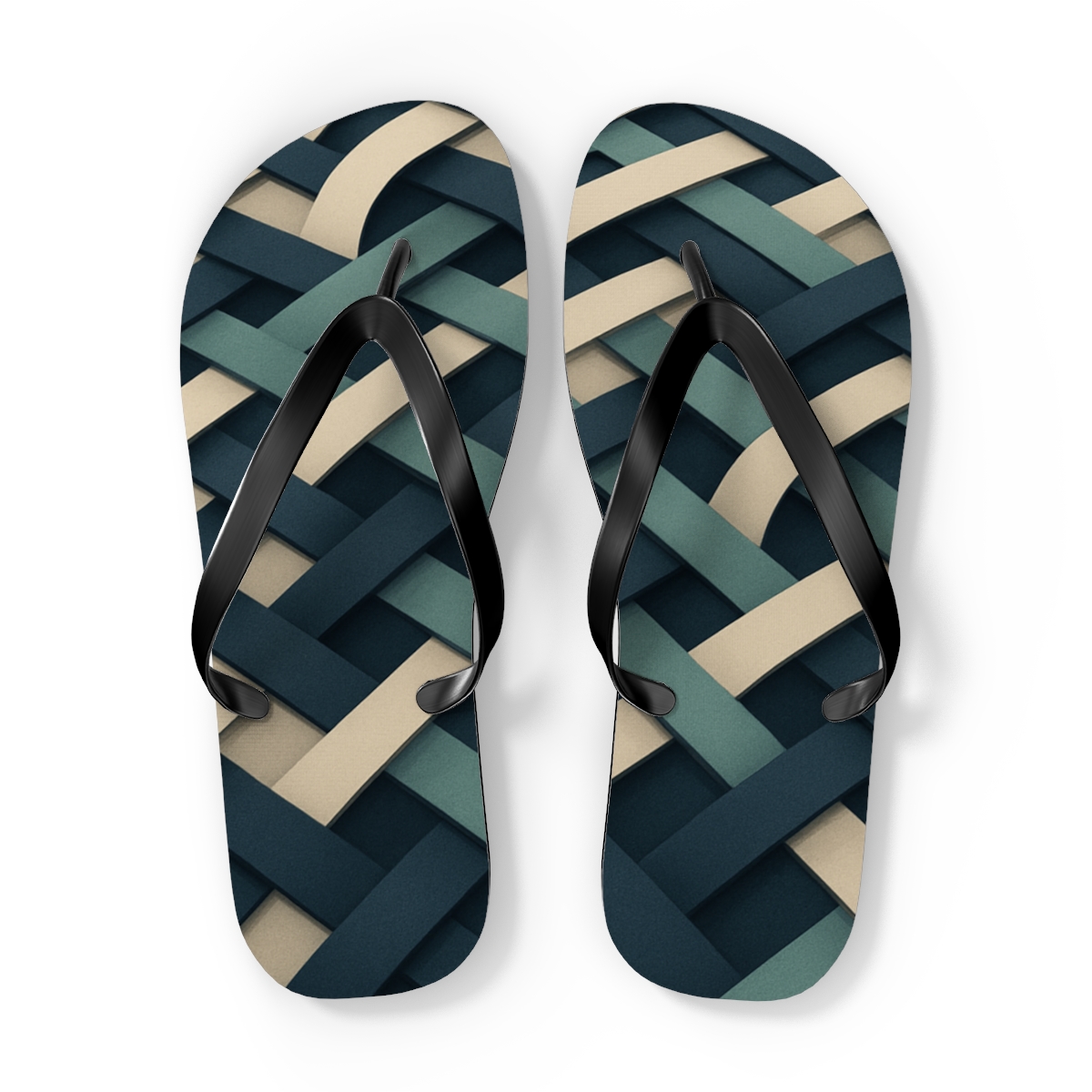 Interlaced Ribbon Mirage unique graphic flip flops